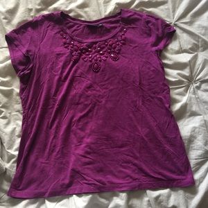 Purple Beaded Apt 9 Blouse